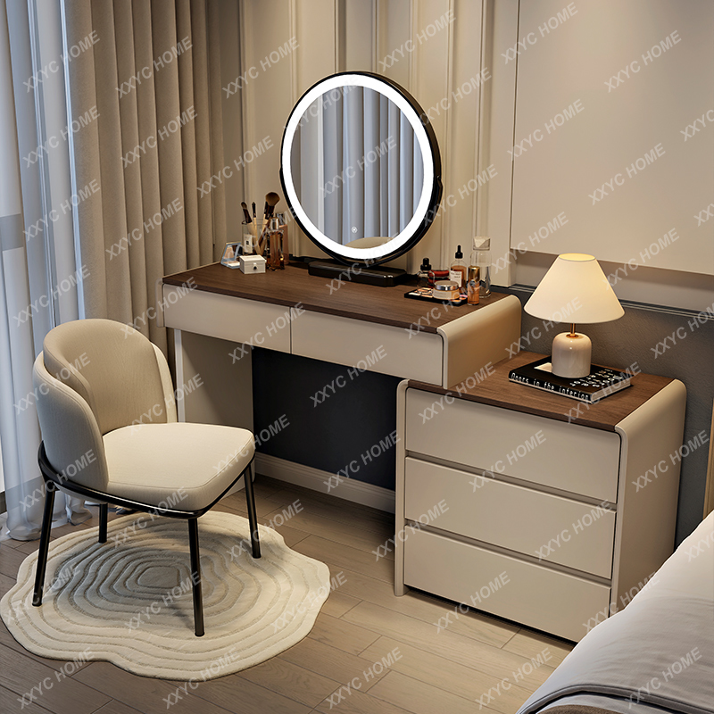 Beauty Makeup Vanity Set - HHAesthetic Wooden Vanity Table Mirror Full