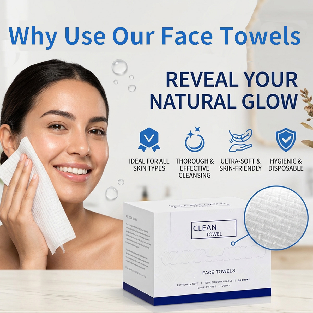 Beauty Makeup Salon - 50Pcs/Box Disposable Face Towels Facial Cleansing