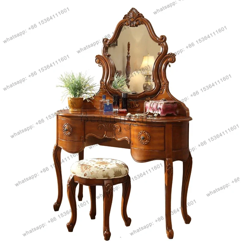 Beauty Makeup Vanity Set - yj9 Brown Storage Vanity Table Aesthetic