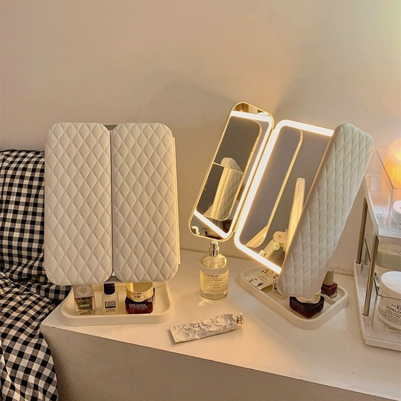Your Beauty Makeup - Trifold Makeup Mirror LED Lights Dorm