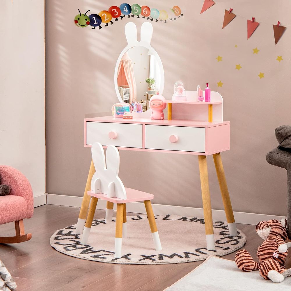 EY Kids Vanity, Rabbit Themed  - огляд і ціна Beauty Makeup Vanity Set