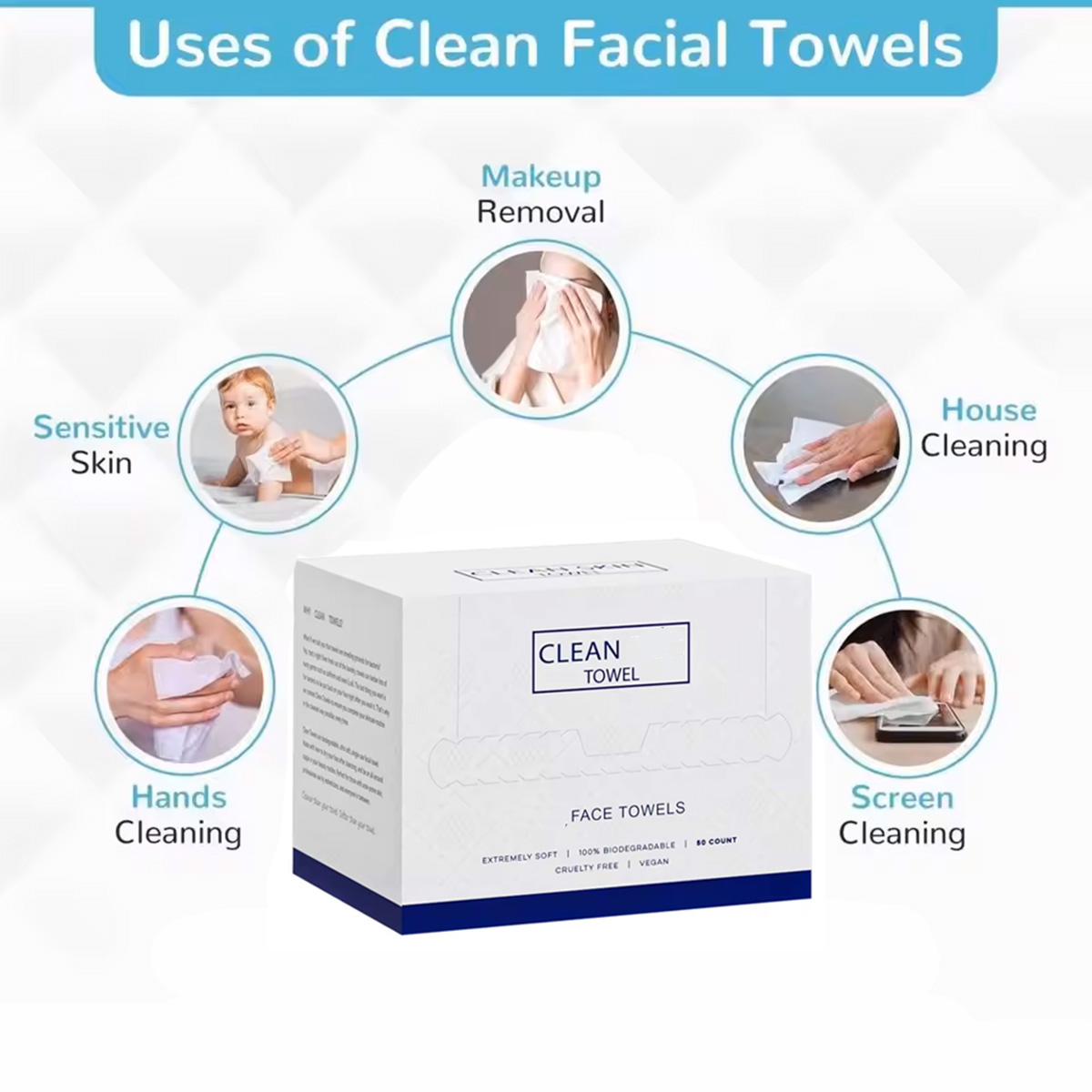 50Pcs/Box Disposable Face Towe - огляд і ціна Beauty Makeup Salon