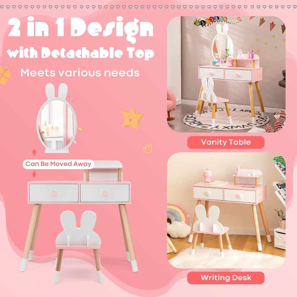 EY Kids Vanity, Rabbit Themed  - огляд і ціна Beauty Makeup Vanity Set